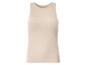 Débardeur côtelé beige clair pour femme