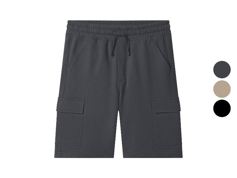 Short cargo homme gris foncé avec taille élastique et cordon de serrage