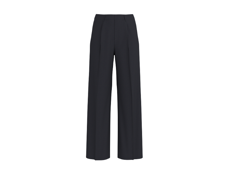 Pantalon de tailleur gris foncé à jambes larges pour femme