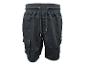 Shorts cargo noirs pour hommes avec taille élastique et cordon de serrage.