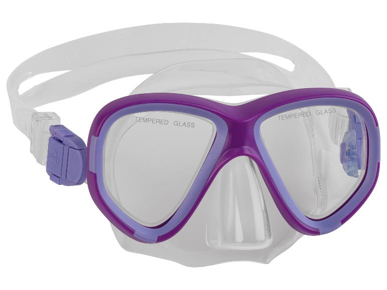 Masque de plongée Crivit violet avec verre trempé.