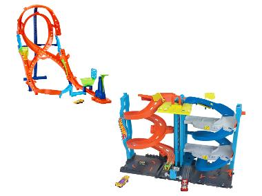 Hot Wheels Tour de course transformable ou piste cascades grand huit