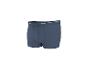 Caleçon boxer bleu en coton avec ceinture élastique blanche.