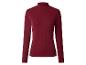 Pull col roulé côtelé rouge pour femme