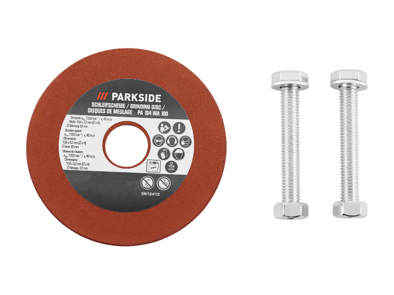 Disque de meulage Parkside PA 104 WA 100 et deux boulons.