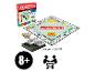 Jeu de société classique Monopoly avec plateau, pions, argent et cartes, plus âge et nombre de joueurs.