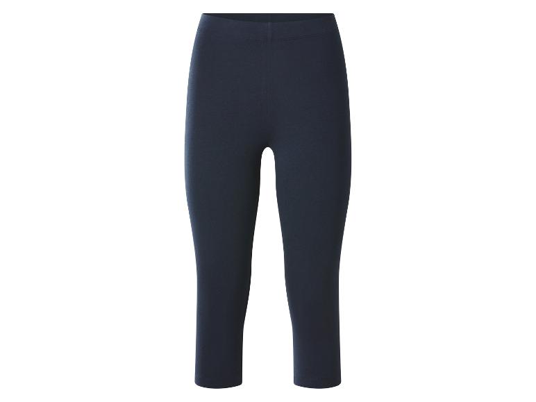 Legging capri bleu foncé avec taille élastique.