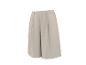 Pantalon plissé large beige pour femme.