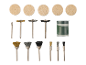 Ensemble de brosses rotatives de polissage et de meulage et de disques en feutre.
