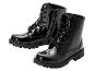 Bottines noires à lacets en cuir verni