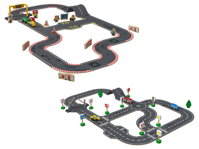 Aller en mode plein écran : Playtive Set de circuit en bois - Image 1