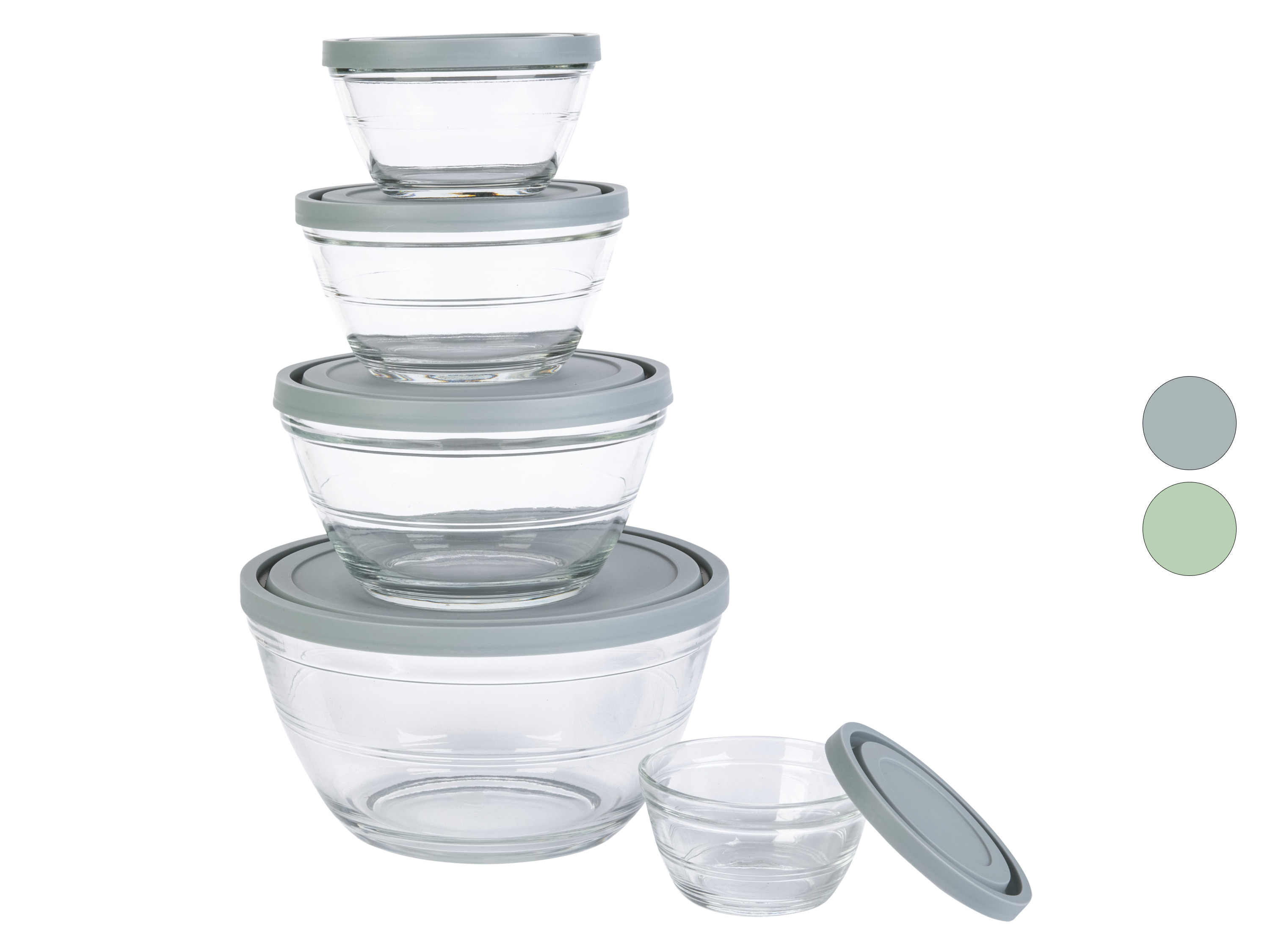 LIVARNO home Lot de 5 boîtes de conservation en verre