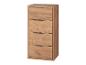 Une commode en bois avec quatre tiroirs.