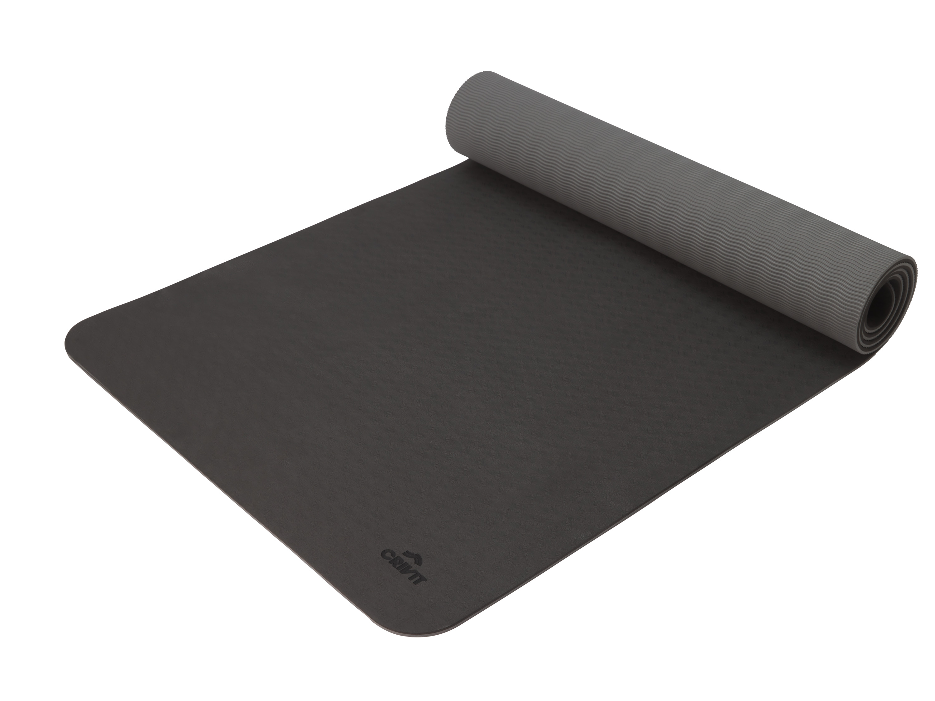 CRIVIT Tapis de yoga, 173 x 58 cm (noir/gris)