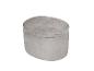 Pouf ovale en velours gris clair