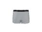 Caleçon boxer gris avec ceinture élastique noire et fine ligne blanche.