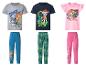 Trois ensembles de pyjamas pour enfants avec des motifs d'animaux et de dinosaures.