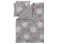 Parure de lit grise avec motif de flocons de neige