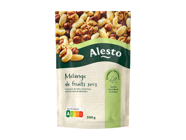 Mélange de fruits secs, 200g, Nutri-Score A, source de protéines