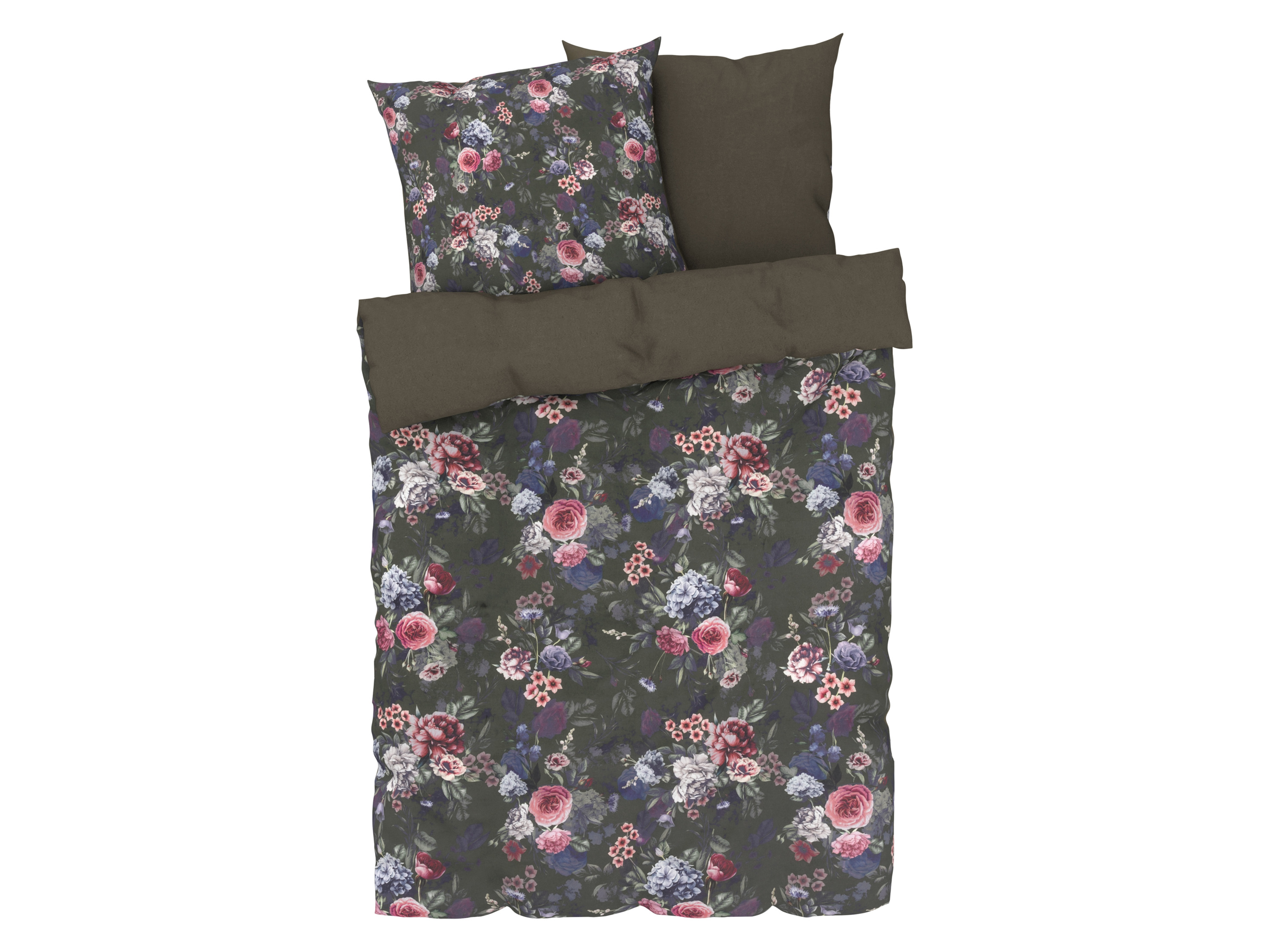 LIVARNO home Parure de lit en satin microfibre, 260 x 240 cm (gris)