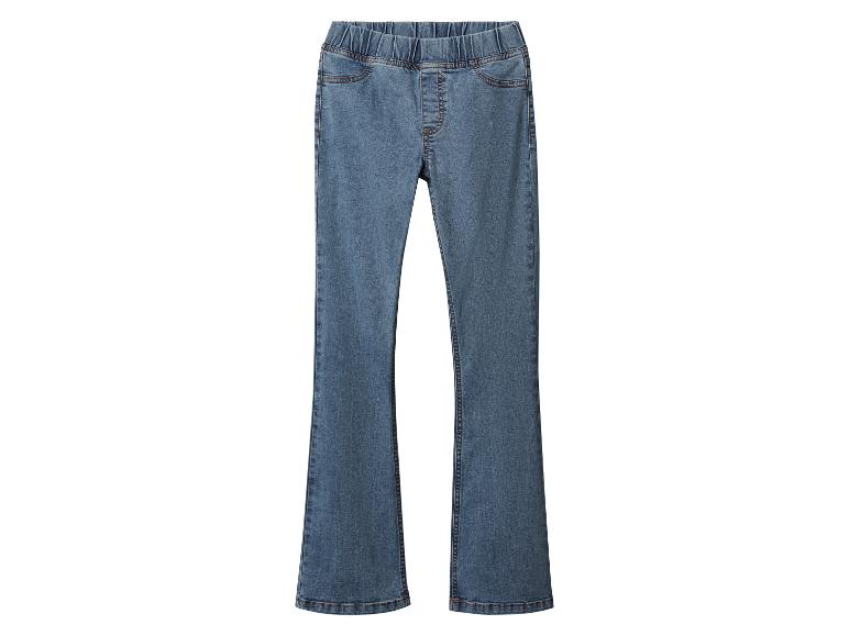 Jeans pattes d'éléphant avec ceinture élastique.