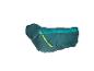 Pochette de rangement verte avec fermeture éclair turquoise et tirette jaune