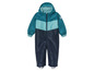 Une combinaison bleue à capuche pour enfants.