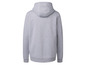 Un sweat-shirt gris à capuche et à manches longues.