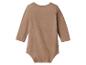Body bébé marron clair à manches longues et col rond