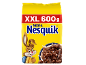 Paquet de céréales jaune avec un lapin et un bol de billes de chocolat, texte 'XXL 600g'.
