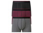 Trois boxers en noir, bordeaux et gris.