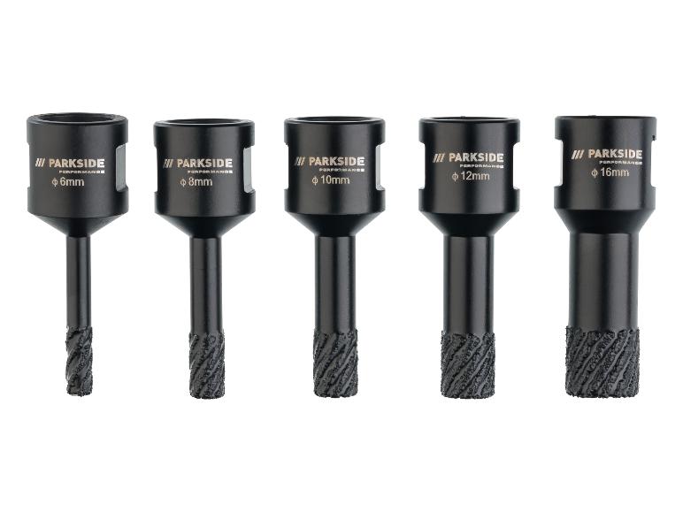 Foret diamant Parkside Performance : 6, 8, 10, 12 et 16 mm.