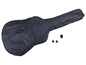 Un étui de guitare noir avec un accordeur de guitare Snark et deux médiators.