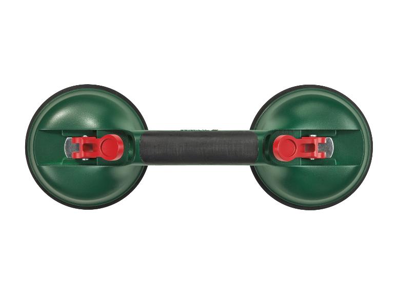 Ventouse double verte avec poignée noire et leviers rouges