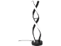 Lampe de table LED moderne en forme de double spirale noire.