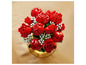 Un bouquet de roses rouges LEGO dans un vase.