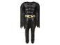Déguisement de Batman noir pour enfant avec ceinture dorée et logo chauve-souris.