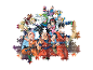 Puzzle incomplet représentant des personnages de dessin animé de style manga.