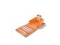 Matelas gonflable orange pour piscine avec dossier et accoudoirs