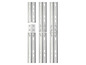 Montants pour un rayonnage métallique avec des trous pour la fixation.