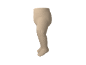 Collant bébé beige avec jambes et pieds côtelés, vue latérale.