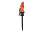 Lampe solaire d'extérieur en forme de perroquet rouge.
