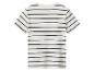 T-shirt rayé blanc et noir à manches courtes, vue de dos.