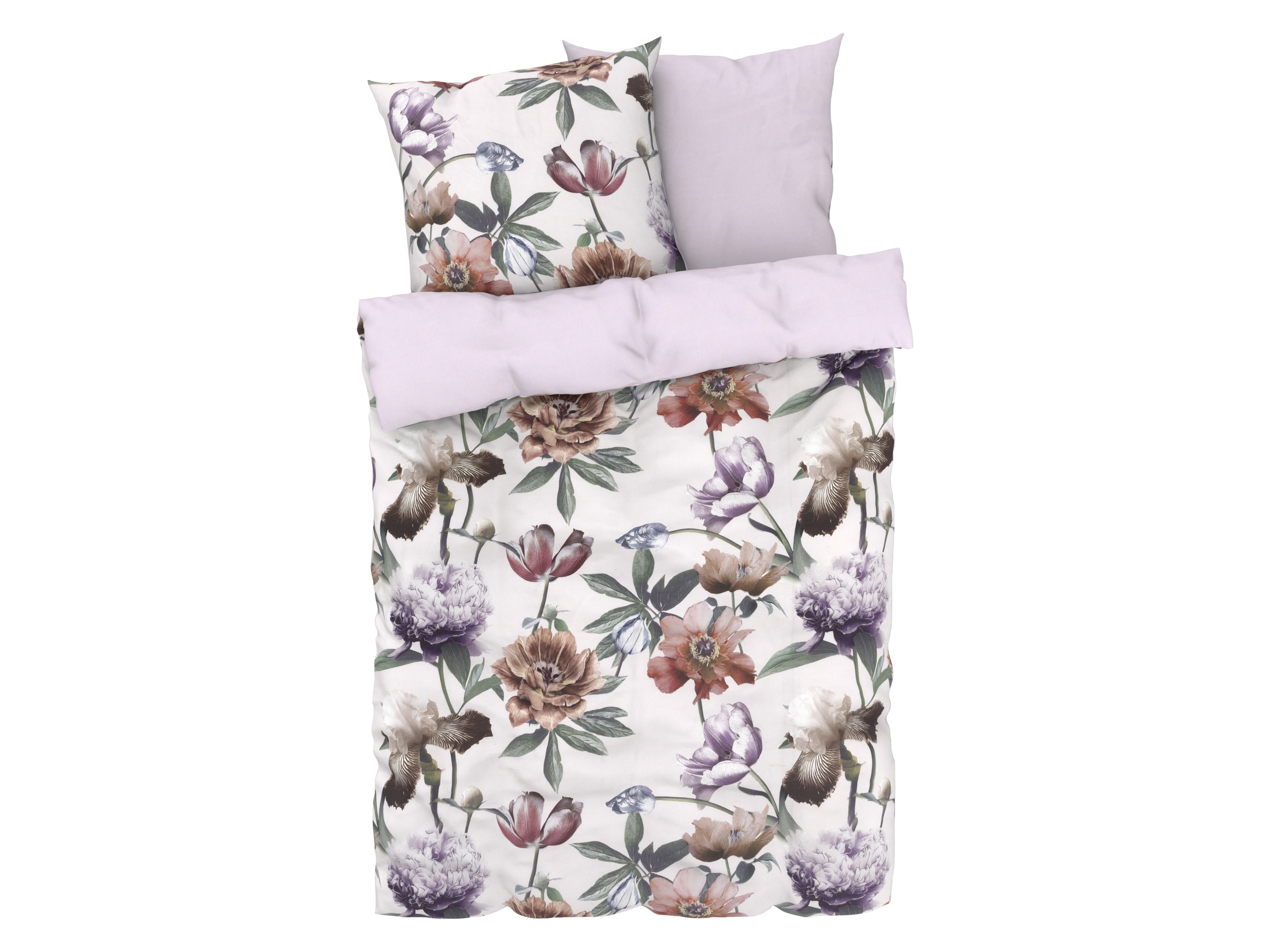 LIVARNO home Parure de lit double face en satin microfibre, 240 x 220 cm (rose clair)