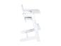Chaise haute bébé blanche réglable avec plateau, vue latérale