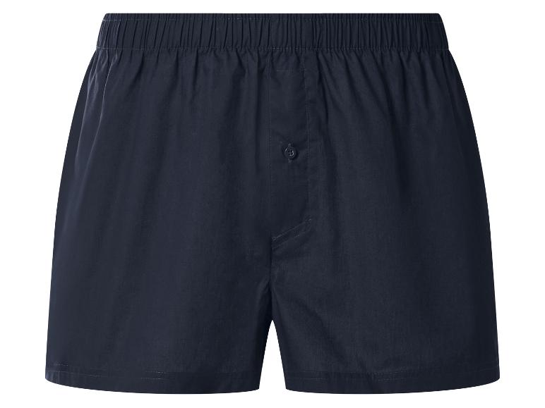 Caleçon boxer homme bleu foncé avec taille élastique et bouton