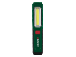 Lampe de travail LED verte avec bouton d'alimentation rouge.