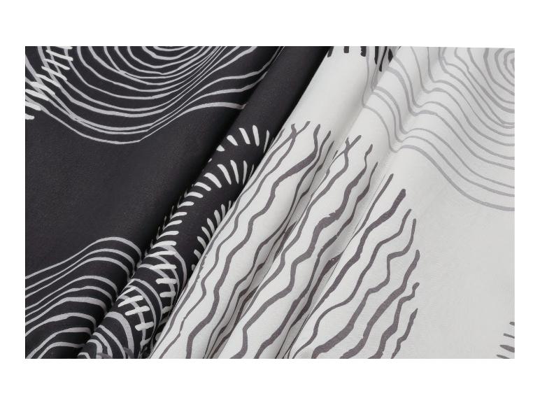 Tissu à motif rayé ondulé en noir et blanc