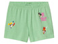 Shorts verts avec l'impression Powerpuff Girls et le texte 'Be you!'.