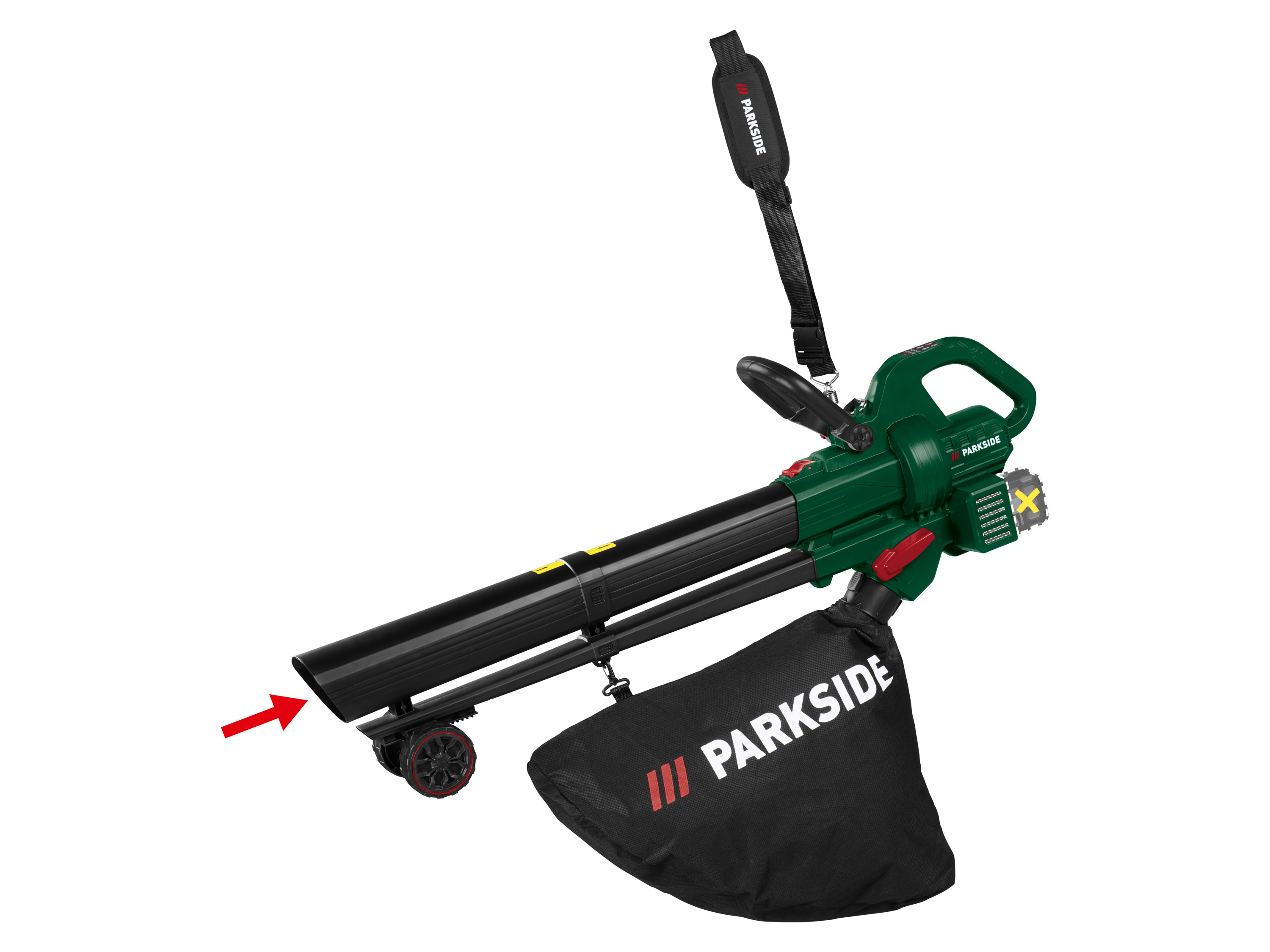 Parkside Aspirateur souffleur/broyeur électrique sans fil 40 V, PALSB A1, sans batteries – sans chargeur